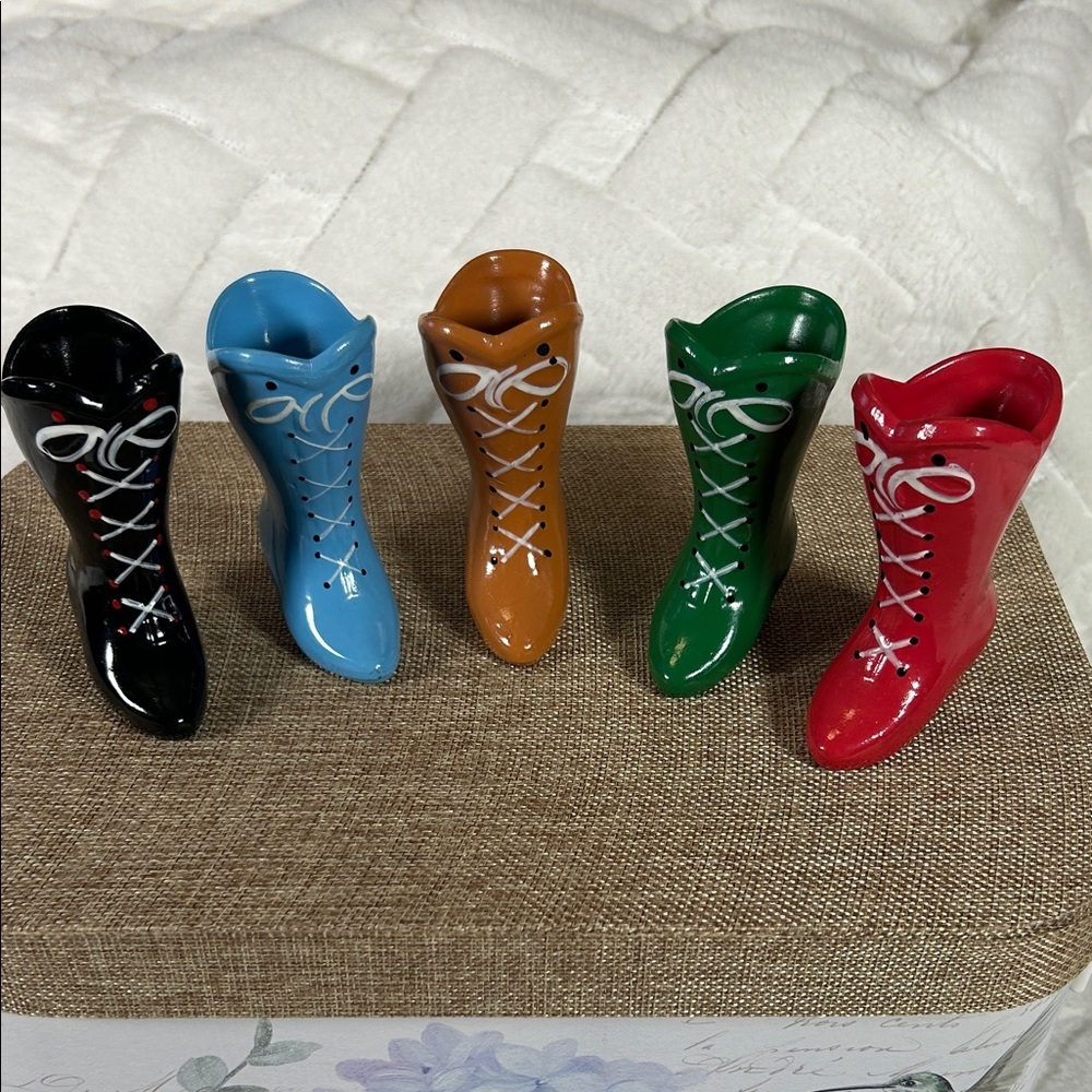 Women’s Lace-Up Boot Ceramic Collection - Red, Green, Blue, Tan, Black4” tall